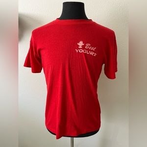 Vintage Single Stitch Red Best Yogurt 1980s tshirt Size medium